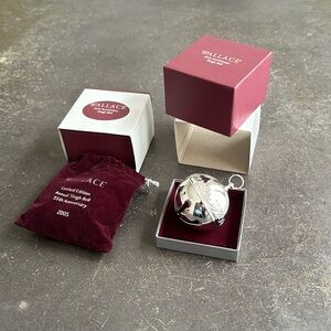 Ornaments WALLACE Sleigh Bell 2pcs Silver NWT
